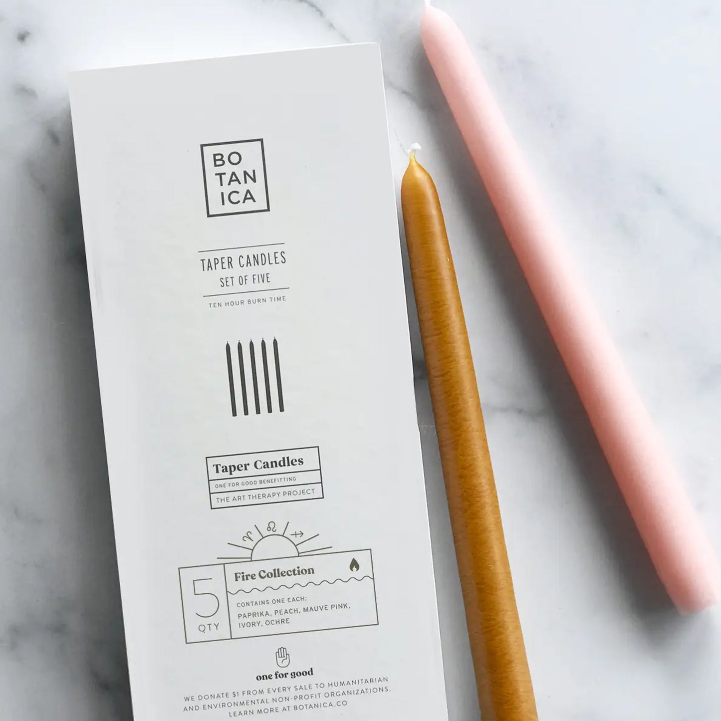 Fire Taper Candle Set 5pk