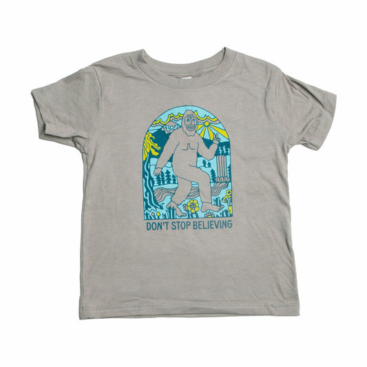 Don't Stop Believing Kids Tee (Heather Stone)