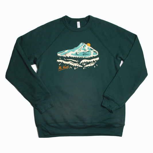 Retro Mt. Hood Crew Sweatshirt (Forest)