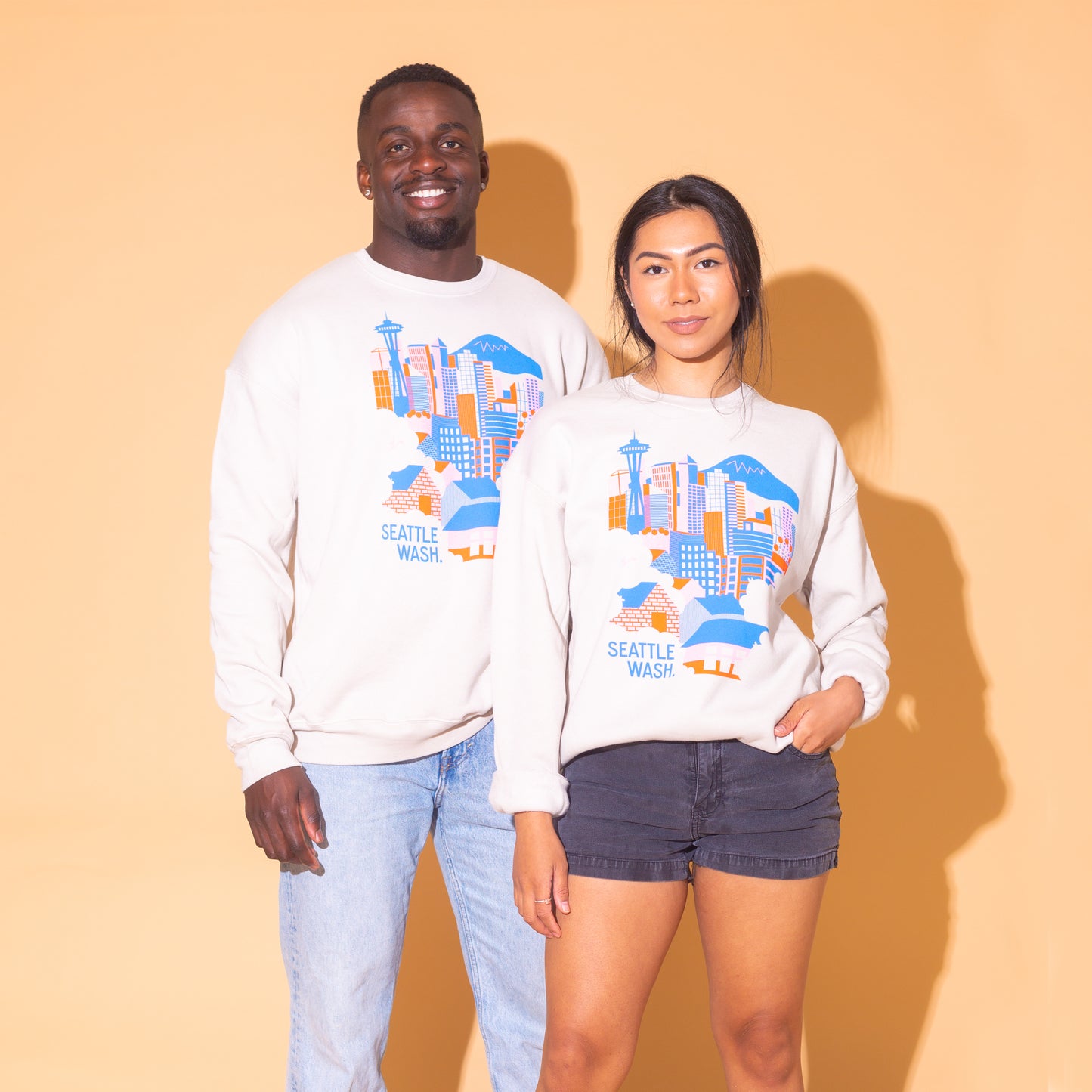 Seattle Skyline Crew Sweatshirt (Natural)