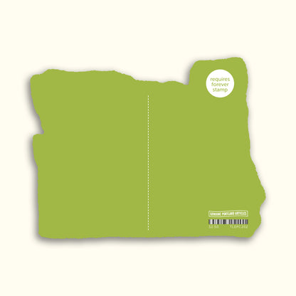 Greetings From Oregon Die Cut Postcard
