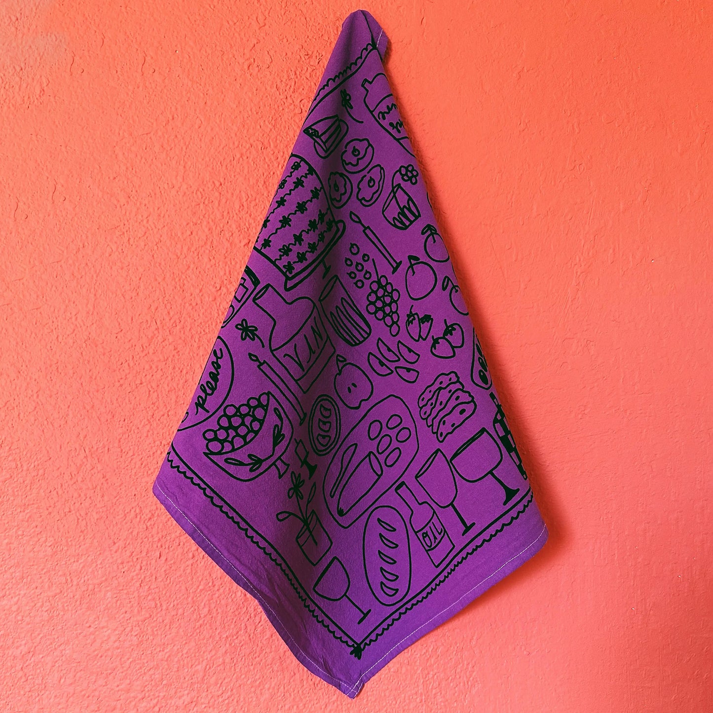 Grape Picnic Tea Towel