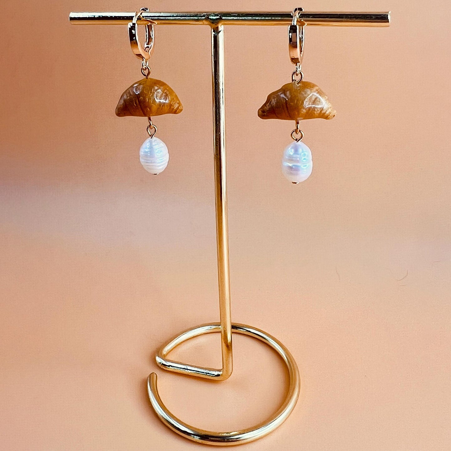 Croissant & Pearl Earrings