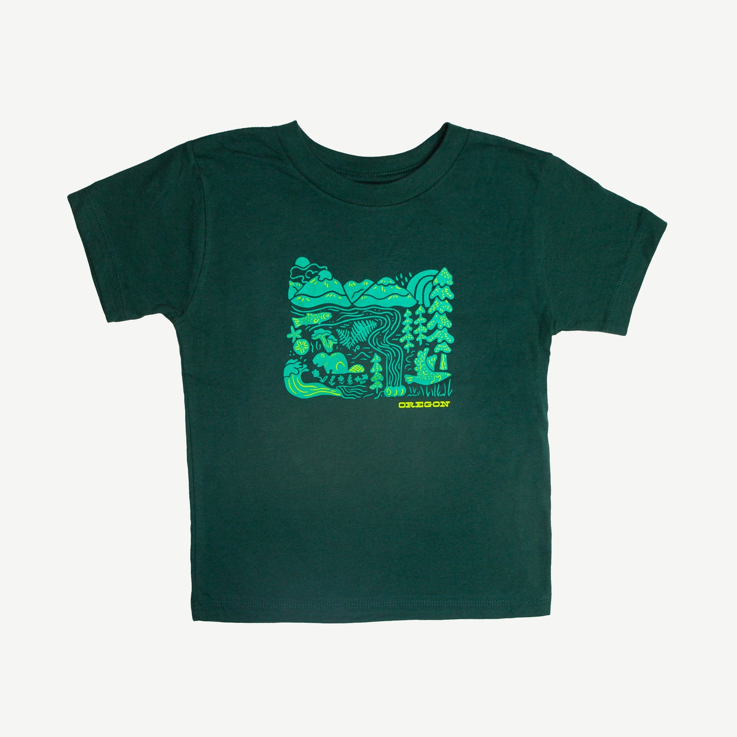 Oregon Adventures Kids Tee (Green)