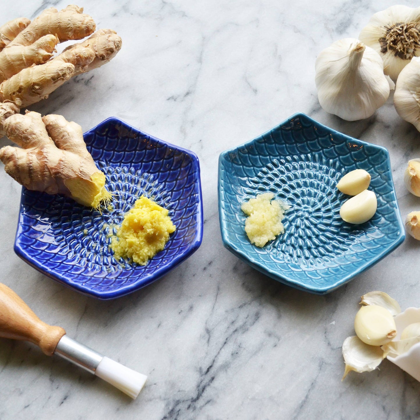 The Grate Plate Set: Ceramic Grater + Peeler + Brush