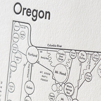 Archie's Press: Oregon Map Print