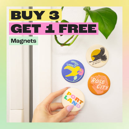 Slug Mushroom Round Magnet