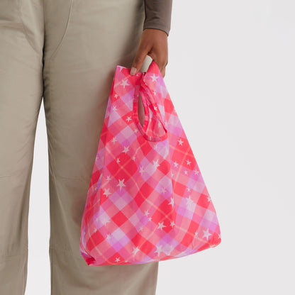 BAGGU Pink Star Plaid Baby Baggu