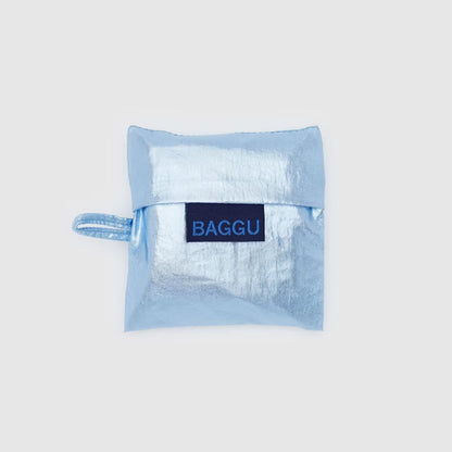 BAGGU Metallic Light Blue Baby Baggu