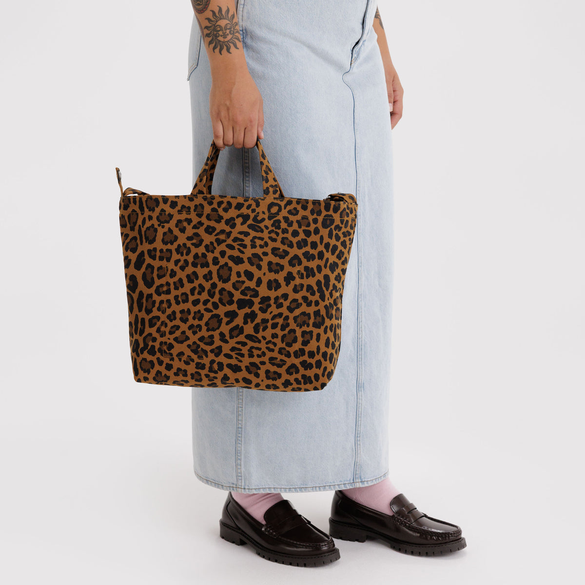 BAGGU Leopard Horizontal Zip Duck Bag