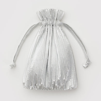 BAGGU Chrome Metallic Pleated Baggu