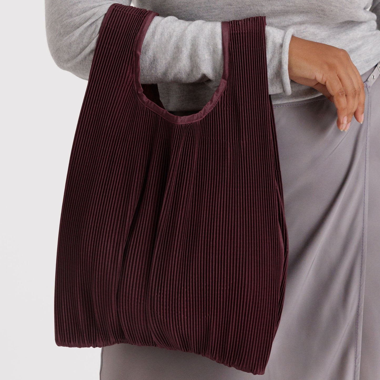 BAGGU Mahogany Pleated Baggu
