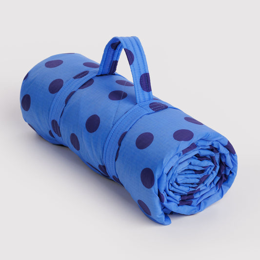 BAGGU Puffy Picnic Blanket: Blue Polka Dot