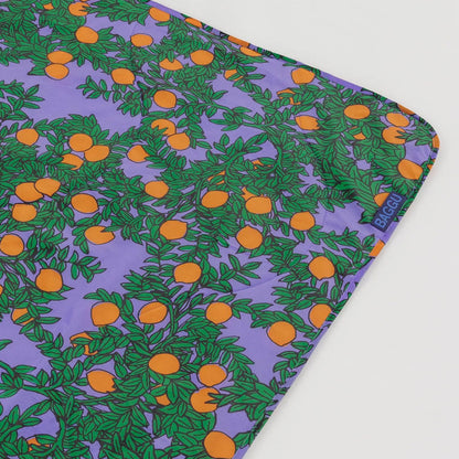 BAGGU Puffy Picnic Blanket: Orange Tree Periwinkle