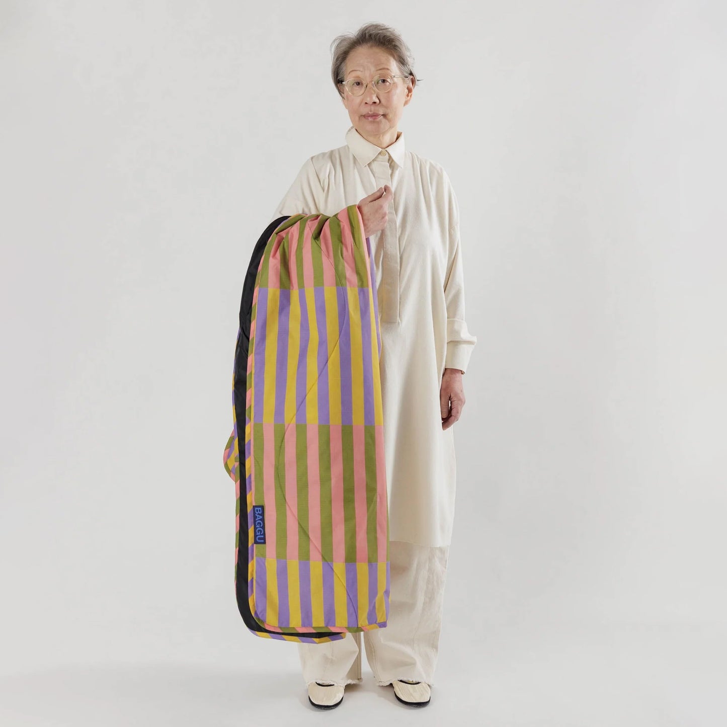 BAGGU Puffy Picnic Blanket: Quilt Stripe