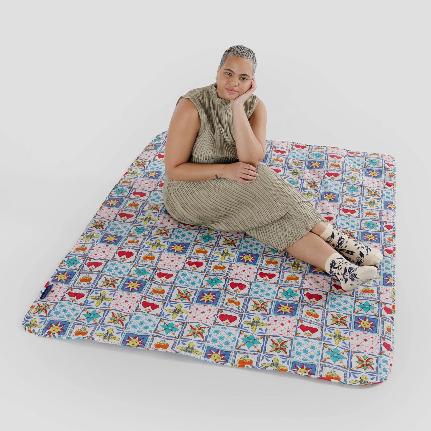 BAGGU Puffy Picnic Blanket: Sunshine Tile
