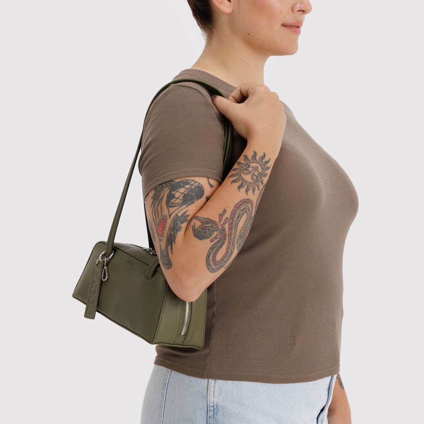 Small Recycled Leather Bowler Bag