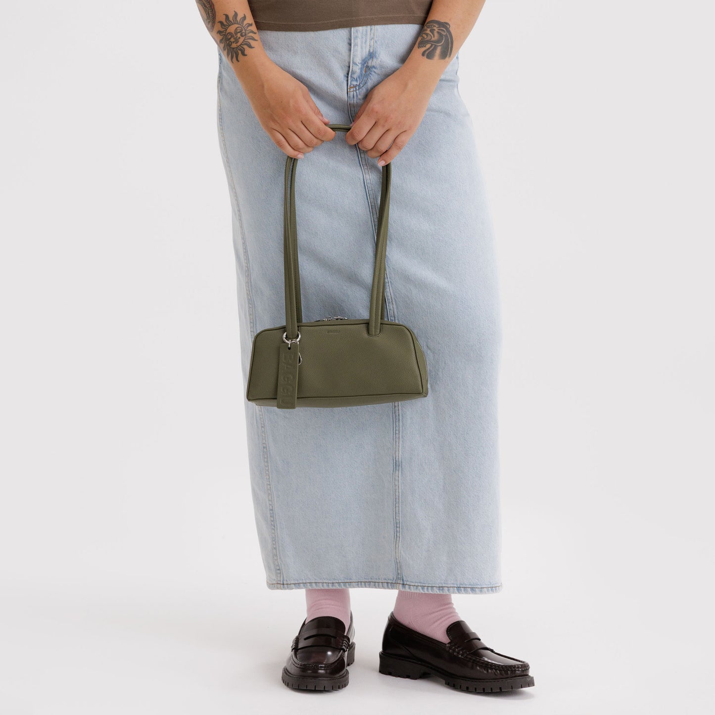 Small Recycled Leather Bowler Bag