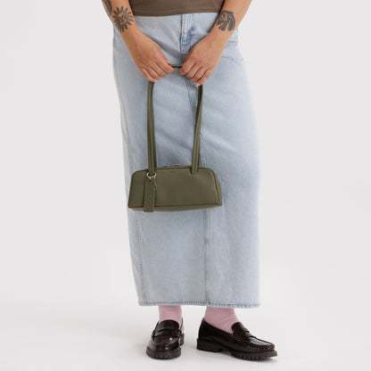 Small Recycled Leather Bowler Bag