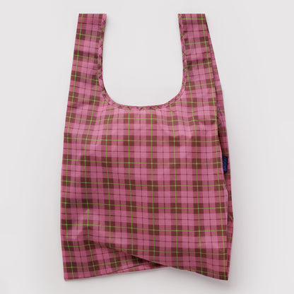 BAGGU Azalea Pink Tartan Standard Baggu