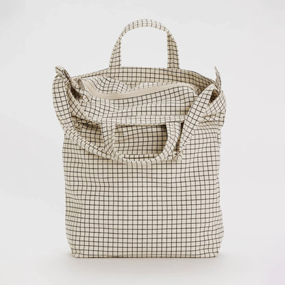 BAGGU Natural Grid Zip Duck Bag