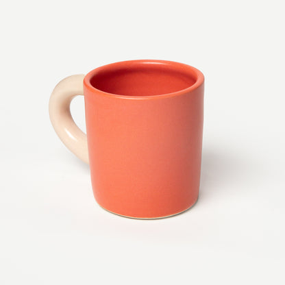 Favorite Mug in Bright Red with Peach Handle