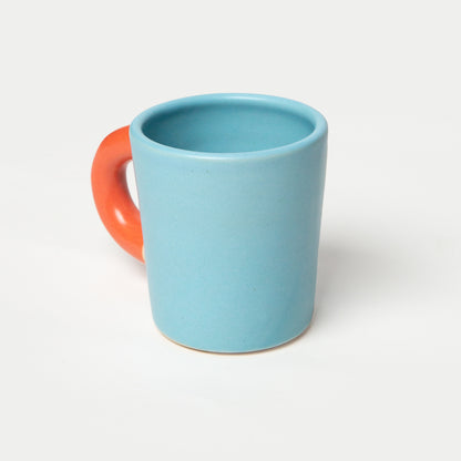 Favorite Mug in Sky Blue with Bright Red Handle