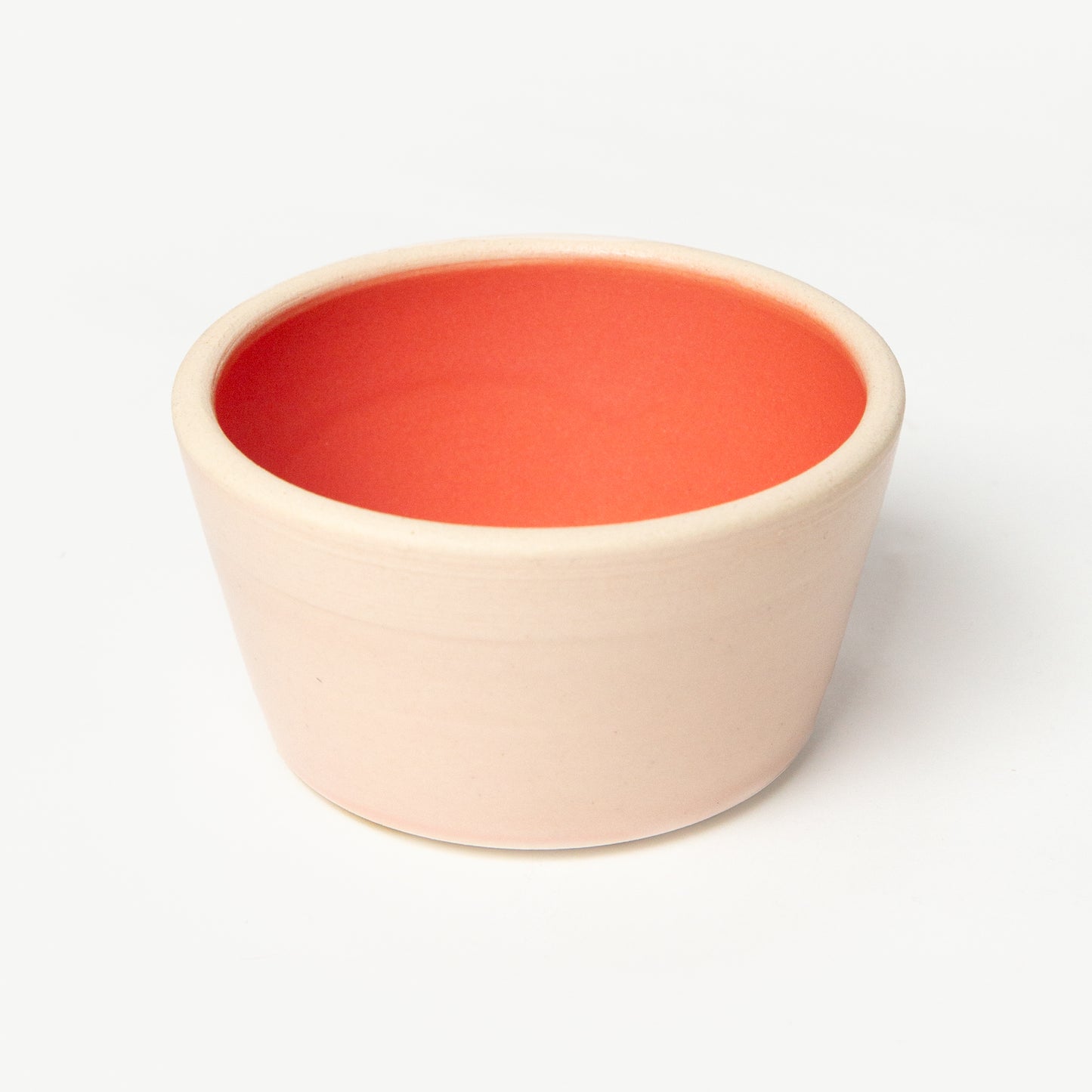Small Dish in Peach and Bright Red