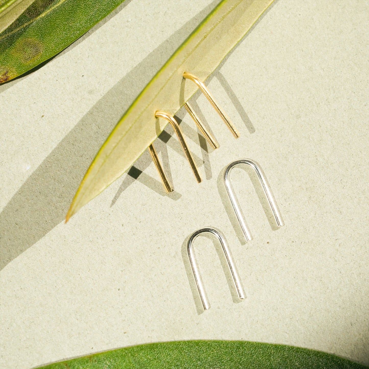 Gold U-Shaped Earrings