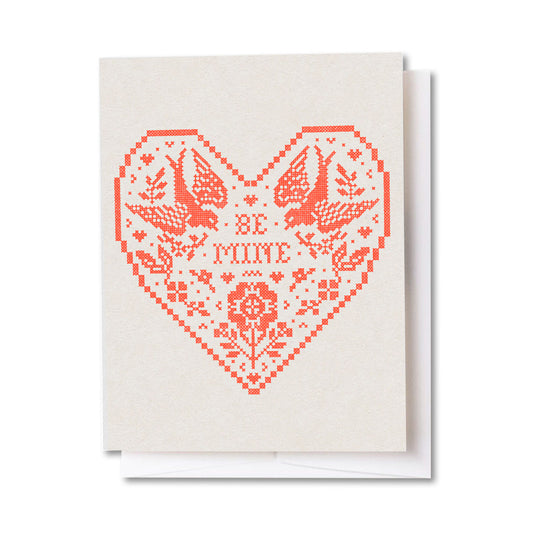 Be Mine Cross-Stitch Card