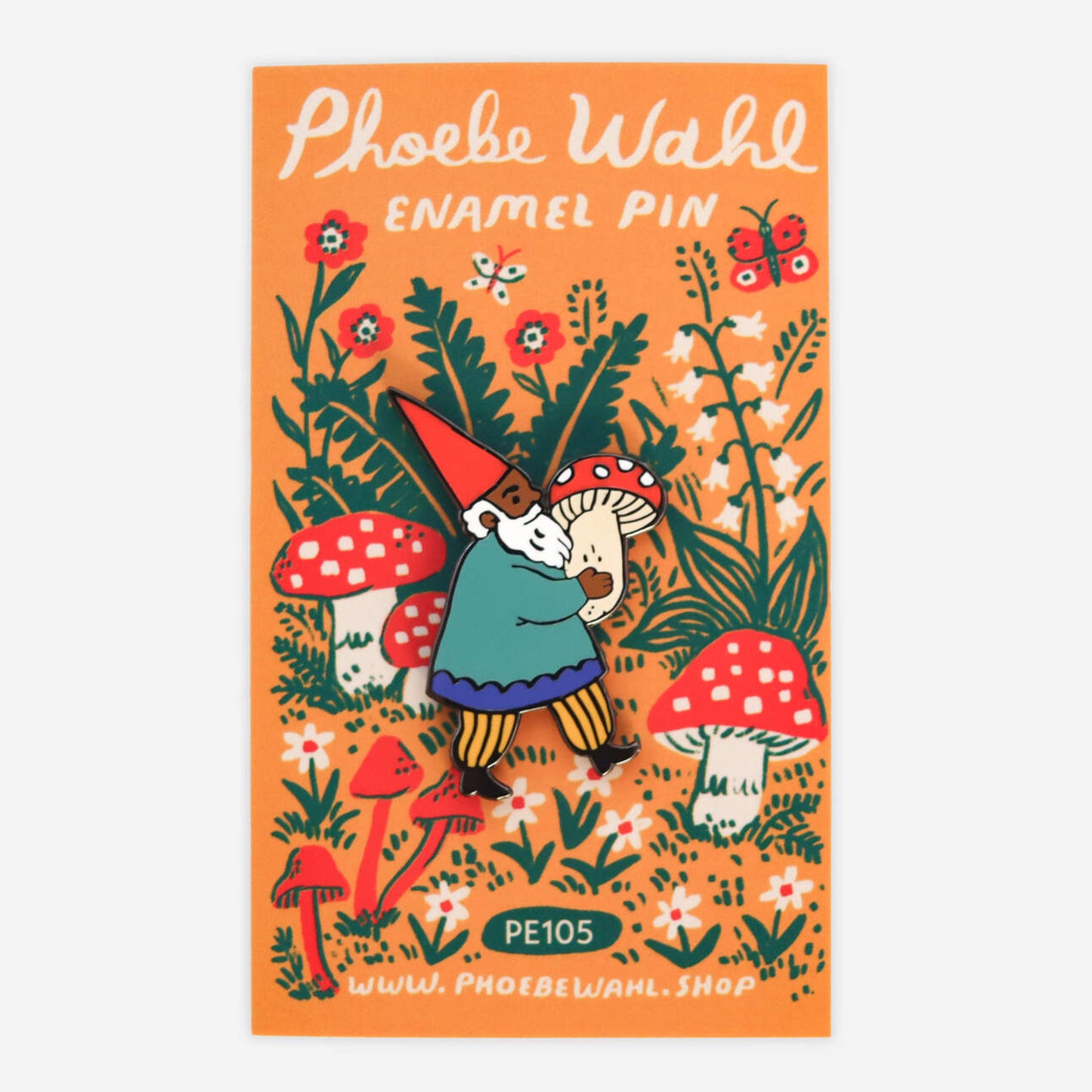 Phoebe Wahl: Mushroom Gnome Enamel Pin