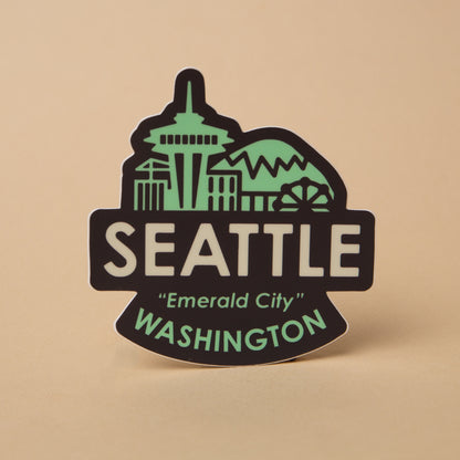 Emerald City Skyline Sticker