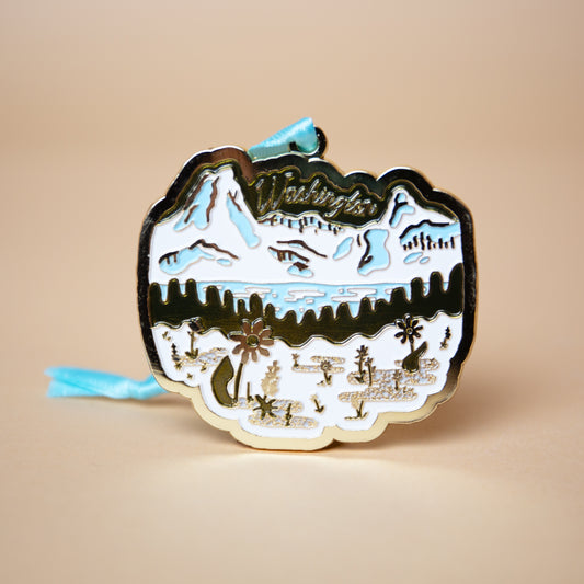 WA Mountain Meadow Glass Ornament