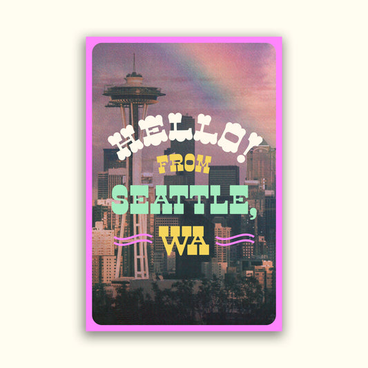 Hello! From Seattle WA Postcard