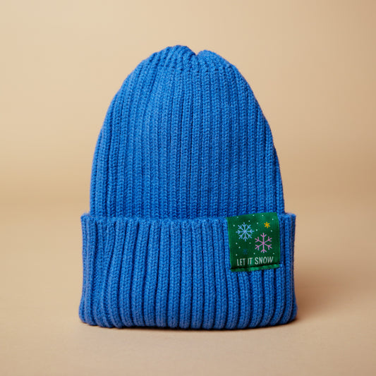 Let It Snow Kids Beanie (Blue)