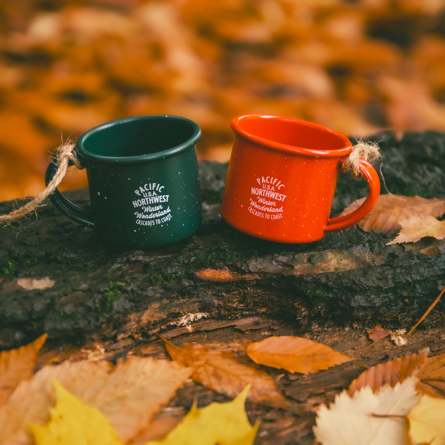 PNW Campfire Mug Ornament (Green)