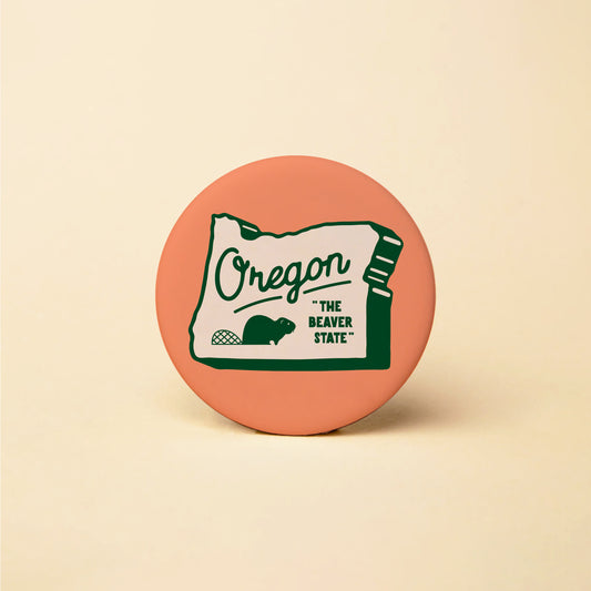 Oregon Beaver Sign Button