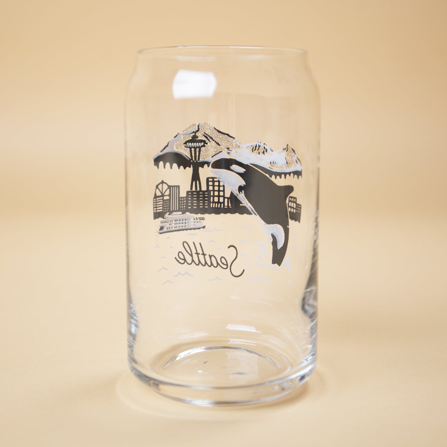 Seattle Orca Skyline Beer Can Glass