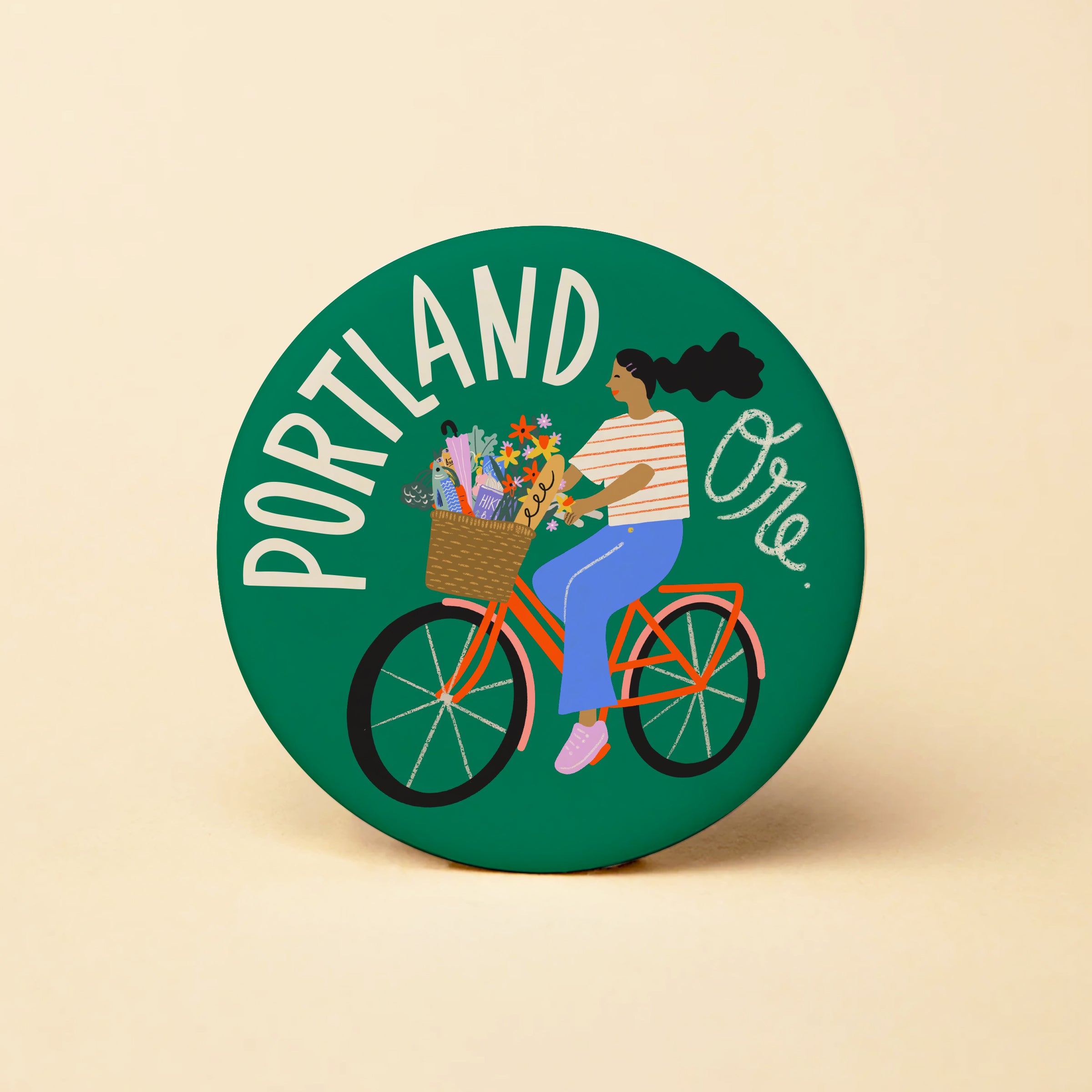 Portland Bike Ride Round Magnet – Tender Loving Empire