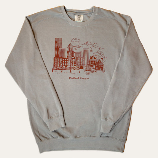 Portland OR Skyline Sweatshirt (Grey)