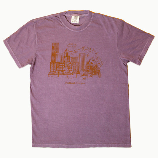 Portland OR Skyline Unisex Shirt (Wine)