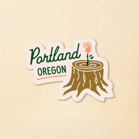 Portland Rose Stump Sticker