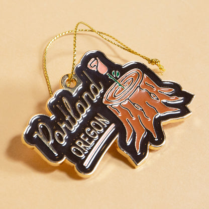 Portland Stumptown Enamel Ornament
