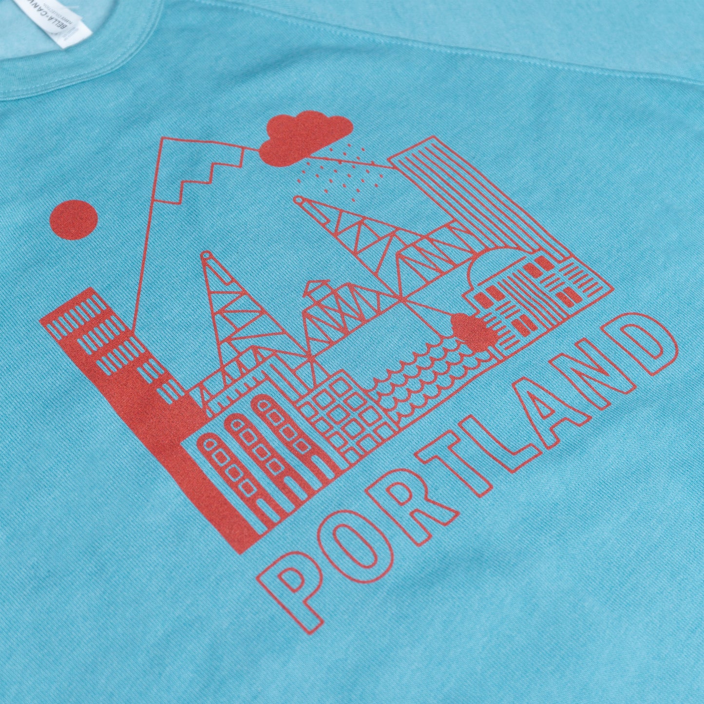 Portland Skyline Crew Sweatshirt (Heather Blue)