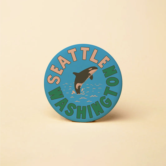 Seattle WA Orca Button