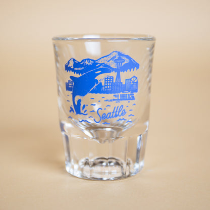 Seattle Orca Skyline Shot Glass