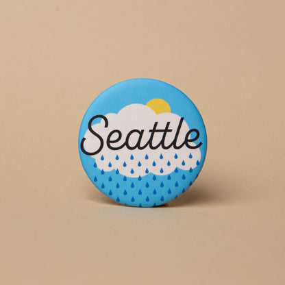 Seattle Rain Round Magnet