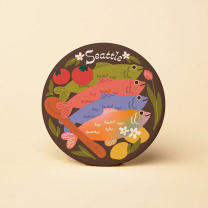 Seattle Farm Market Round Magnet