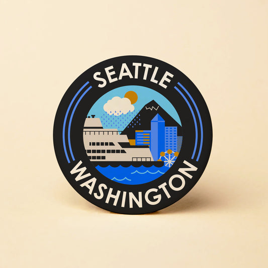 Seattle Ferry Round Magnet