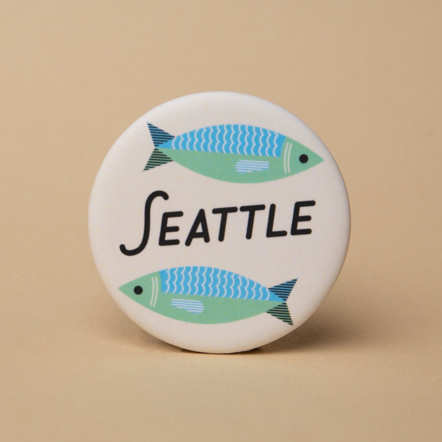 Seattle Fish Market Round Magnet